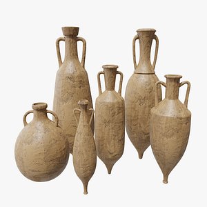 3D ancient amphoras pbr
