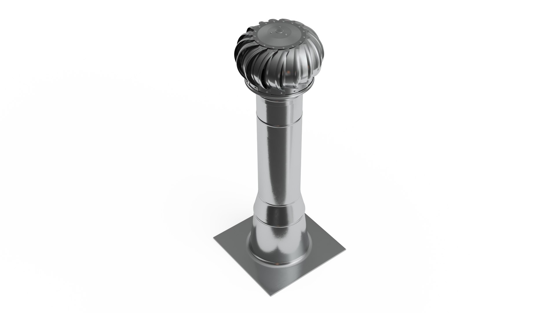 Stainless Steel Chimney with Spherical Cowl 3D model preview