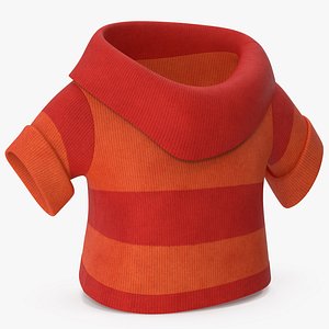 3D Cartoon Short Sleeve Sweater Red