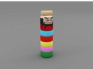 darumaotoshi japanese wood 3d model