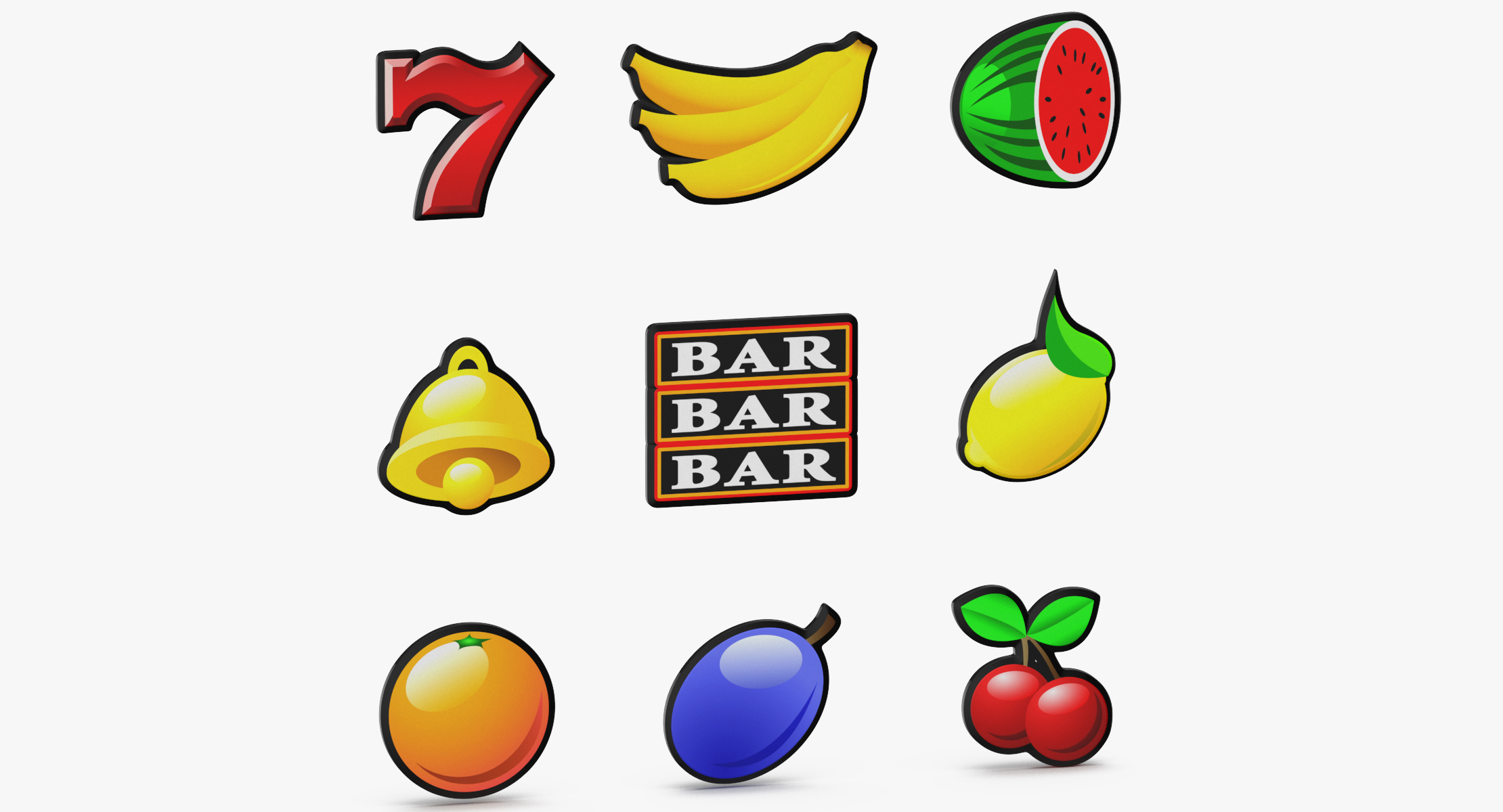 Video slot machine symbols 3D TurboSquid 1320665