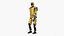 Humanoid Robot Kepler Walking Pose Yellow 3D model