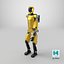 Humanoid Robot Kepler Walking Pose Yellow 3D model