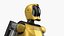 Humanoid Robot Kepler Walking Pose Yellow 3D model