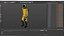Humanoid Robot Kepler Walking Pose Yellow 3D model