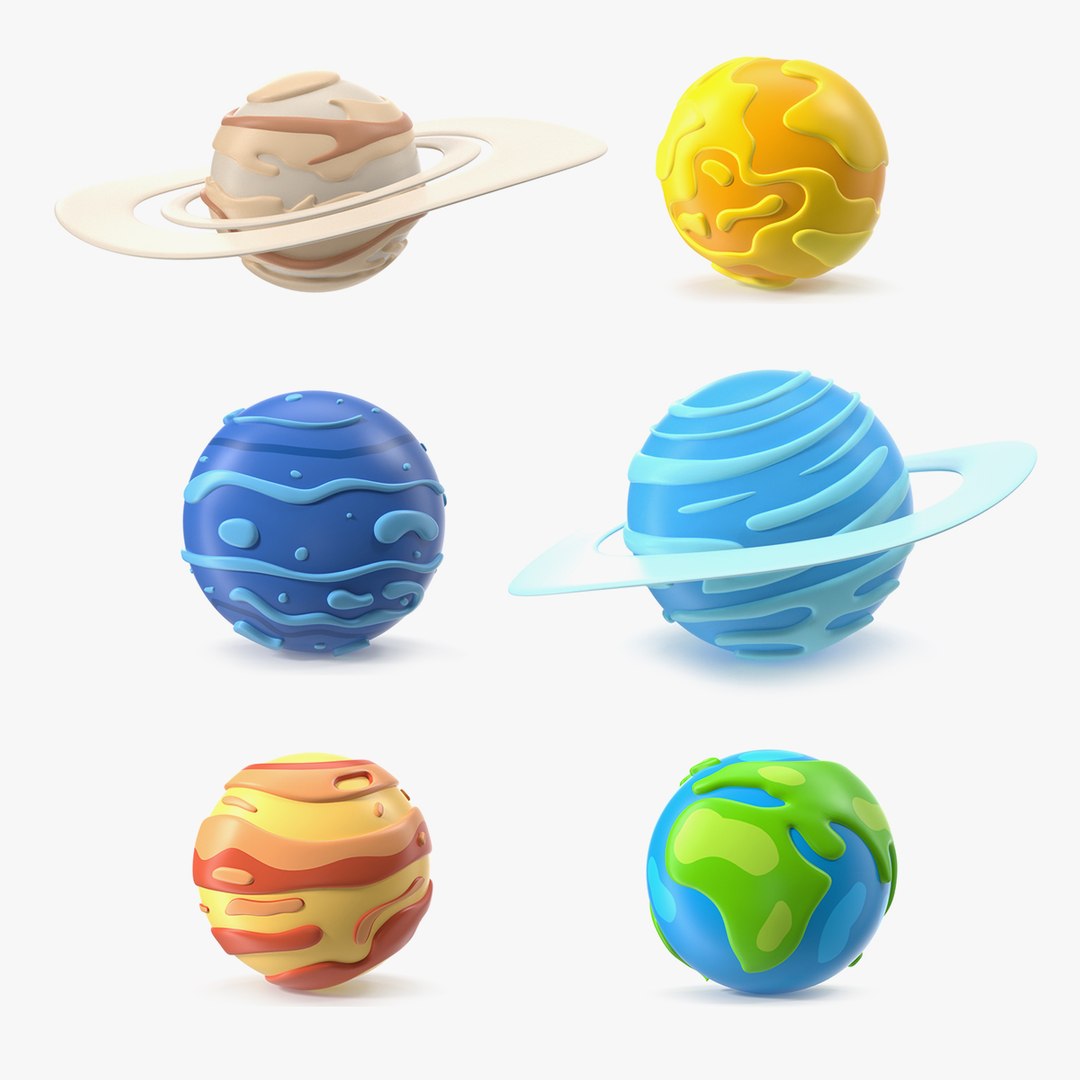 Cartoon Planets Collection 5 3D model preview