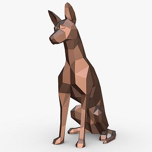 3D Podenco canario dog model