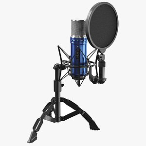 3D model Condenser Microphone With Tripod