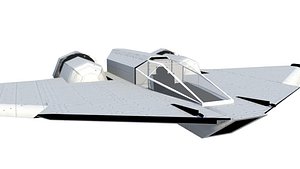 3d low-poly spaceship model