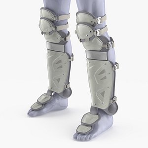 3D Shin and Knee Pads for Sports Catcher White model