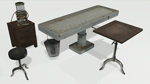 3D model vintage mortuary items