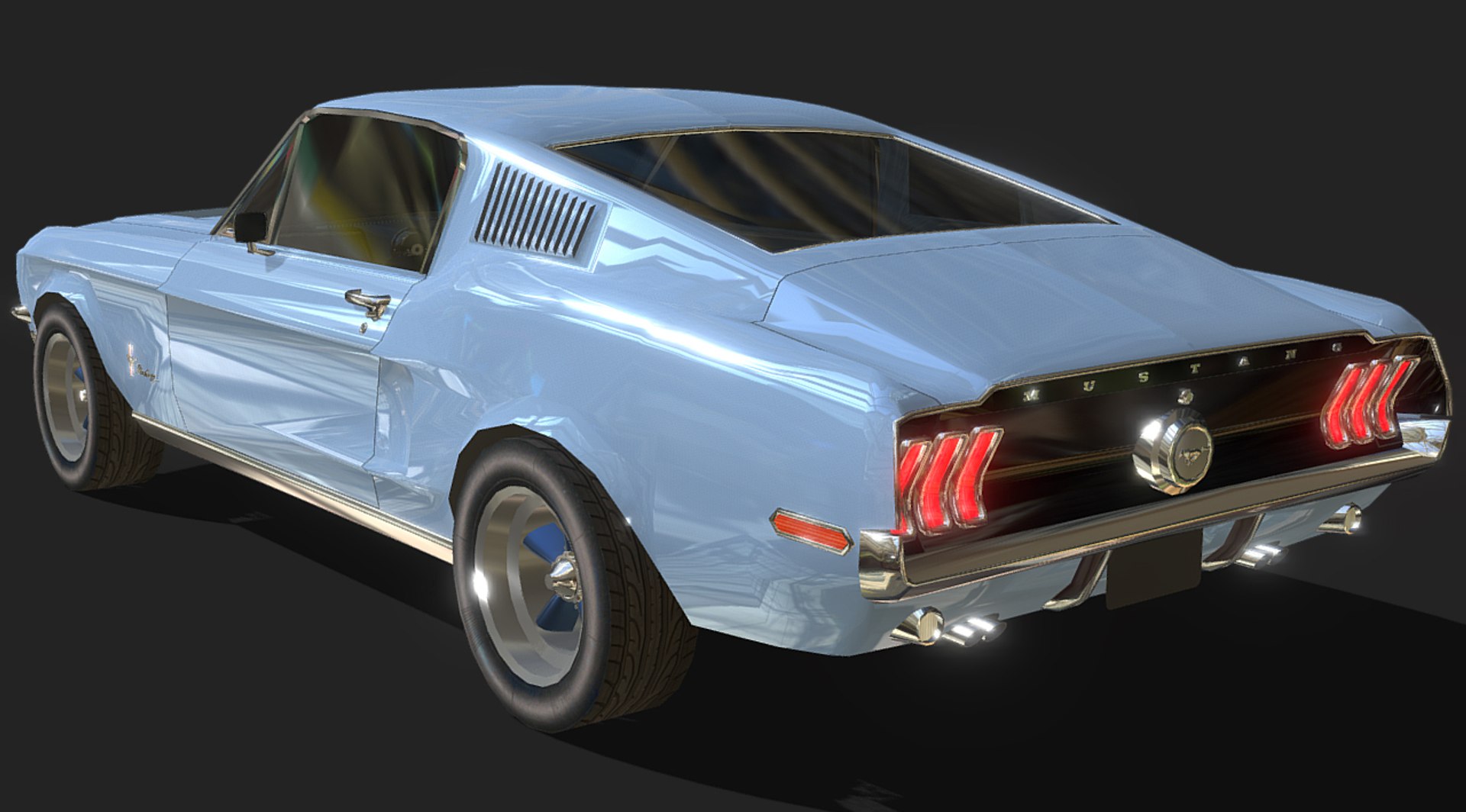 Ford Mustang 1968 - Low Poly Model - TurboSquid 1776629