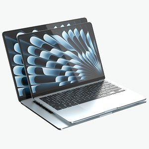 Apple MacBook Air M4 Sky Blue 3D