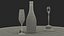 Clio Statuette and Champagne on Table