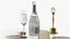 Clio Statuette and Champagne on Table