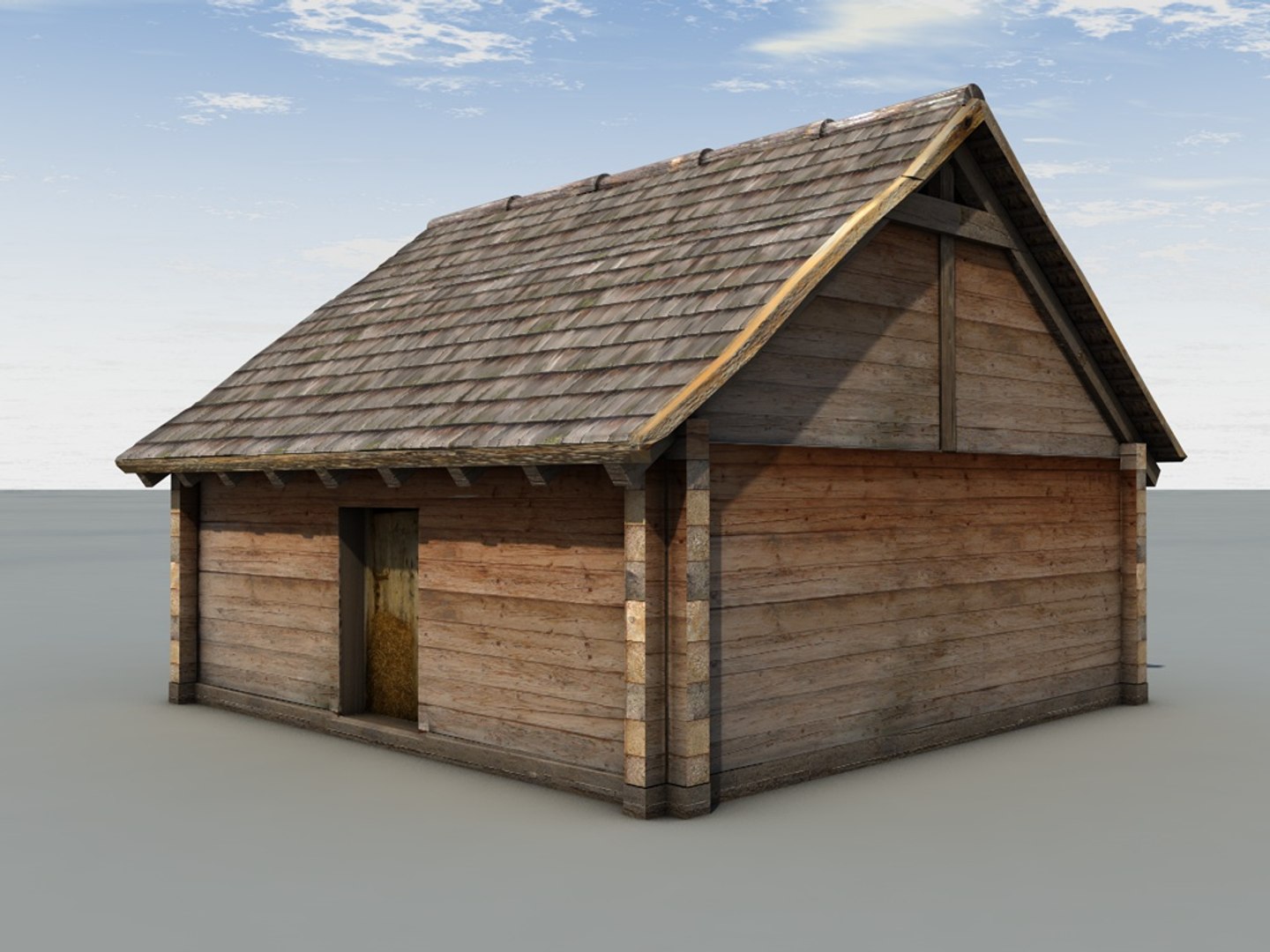3d Model Of Wooden Block House