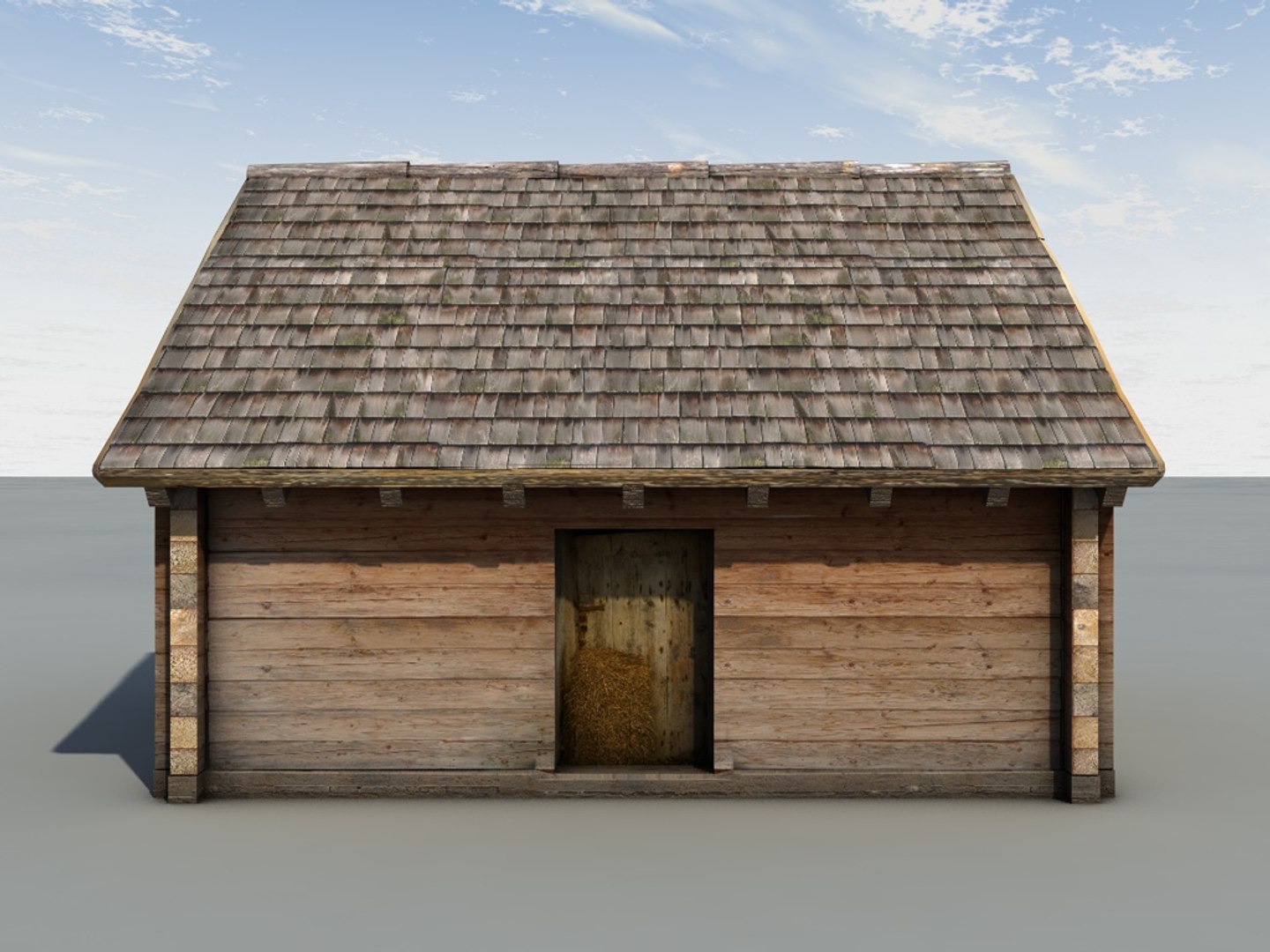 3d Model Of Wooden Block House