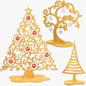 Wooden Christmas Trees Collection V6