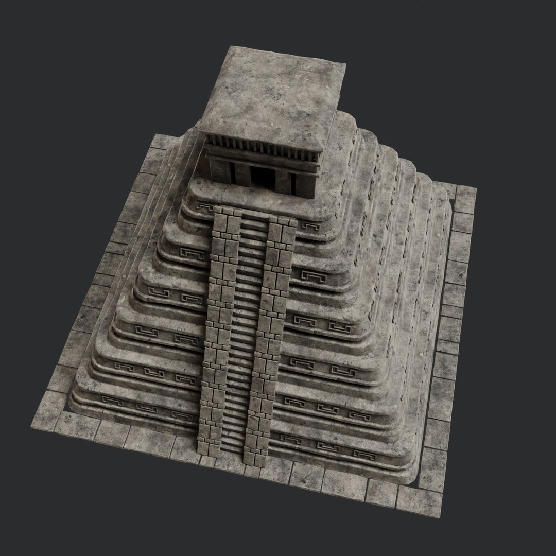 PYRAMID TEMPLE AZTEC MAYAN INCA PLATFORM STAIRS COLLECTION 3D model ...
