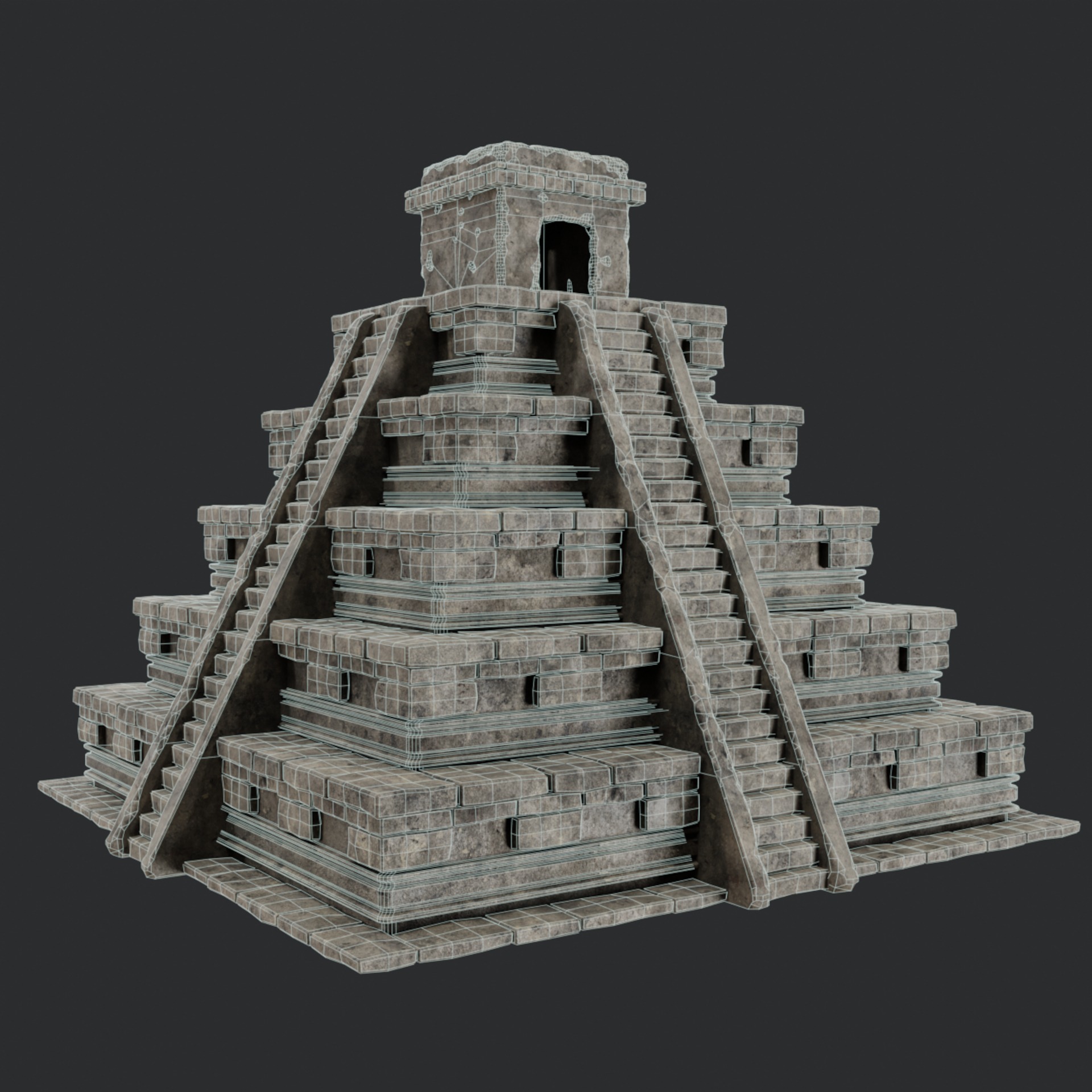 modelo 3d TEMPLO PIRÁMIDE AZTECA MAYA INCA COLECCIÓN DE ESCALERAS DE ...