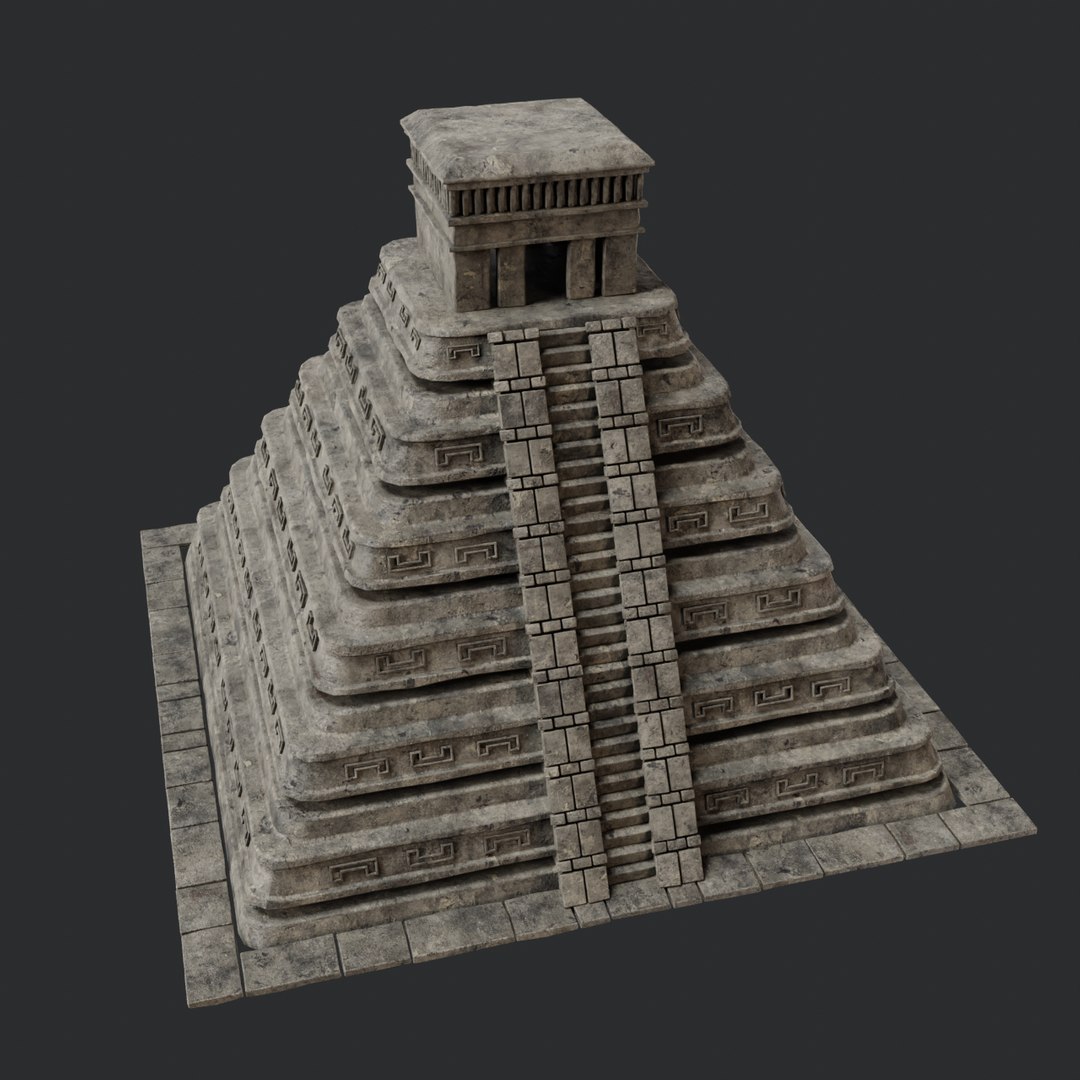 PYRAMID TEMPLE AZTEC MAYAN INCA PLATFORM STAIRS COLLECTION 3D model ...