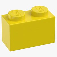 Lego Brick 1x2 Flame Bright Yellow