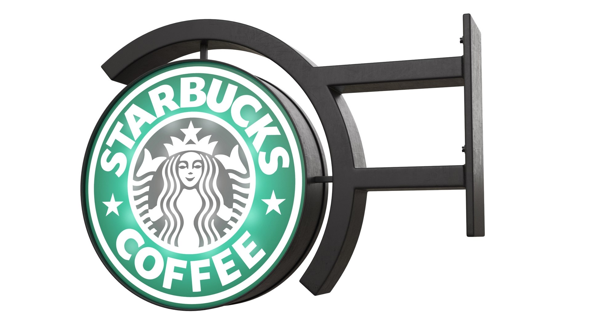 Starbucks Signage Wall Mounted Light On 3D model preview
