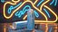 Latas de pintura en aerosol azul usadas