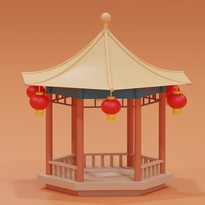 3D model Cartoon Chinese Pavilion