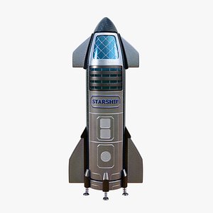 Stylized Starship Rocket