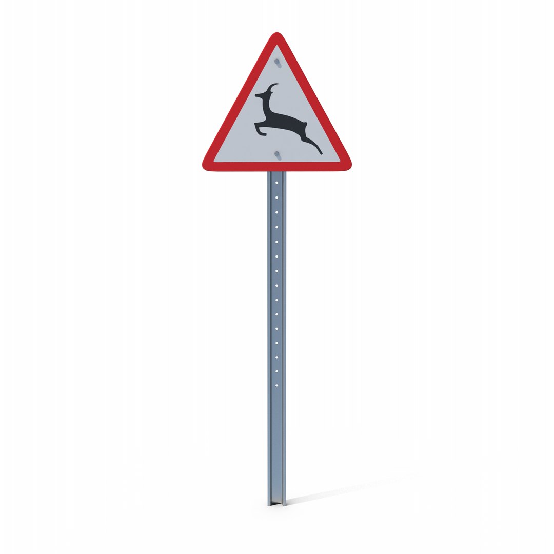 Wild Animals Crossing Road Sign 3D model - TurboSquid 2108856