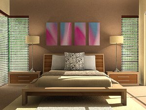 3d bedroom bed model
