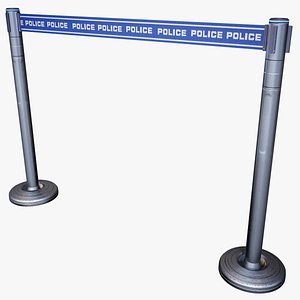 3d model futuristic police mobile fence