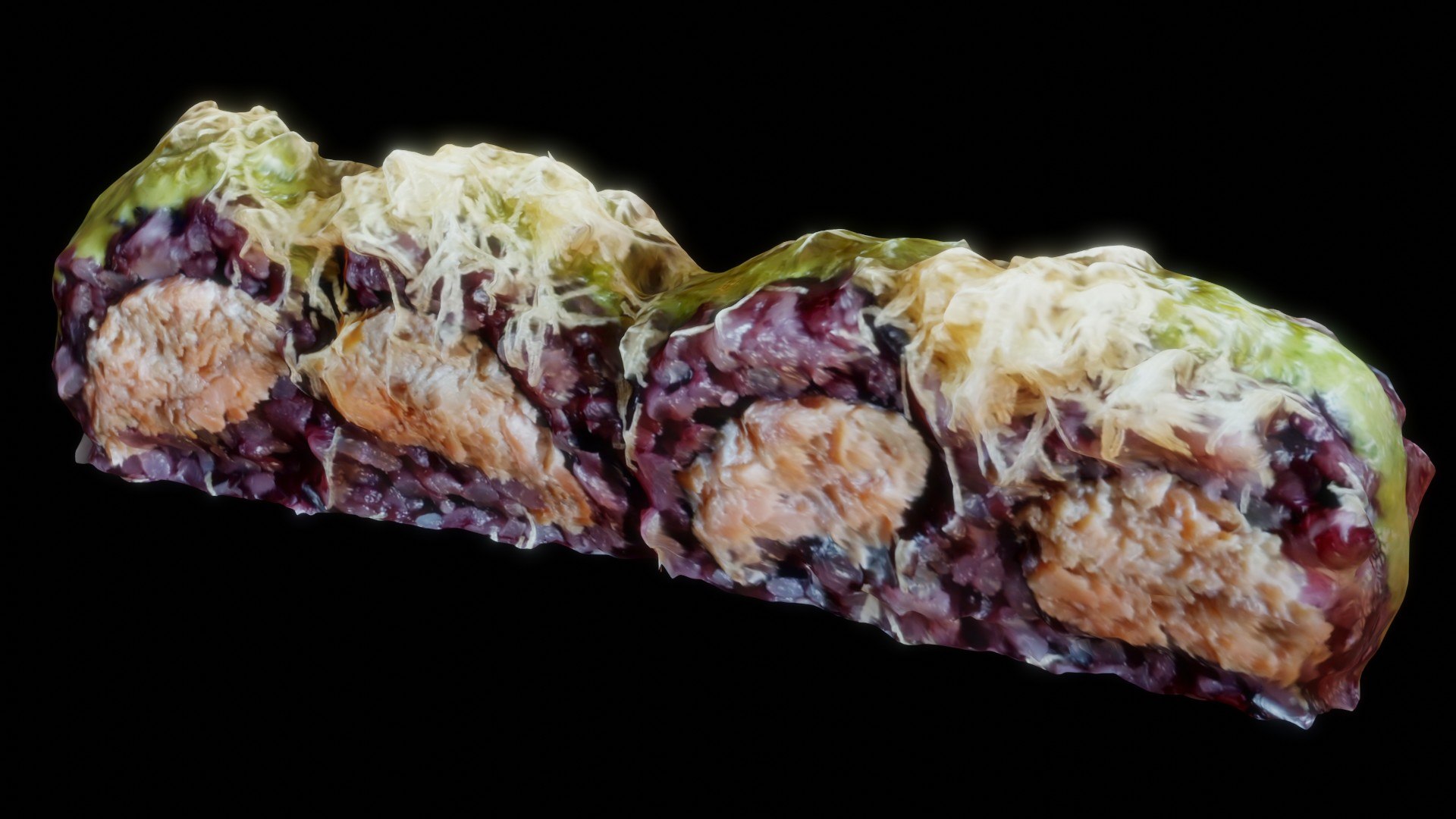 Real 3D scanned special Sushi Roll with Tuna 3D model https://p.turbosquid.com/ts-thumb/lj/spGcAX/qd/cut2/jpg/1691880289/1920x1080/fit_q87/a207ba2feb702eb1b4c6f5aacae9adee39f74a5c/cut2.jpg