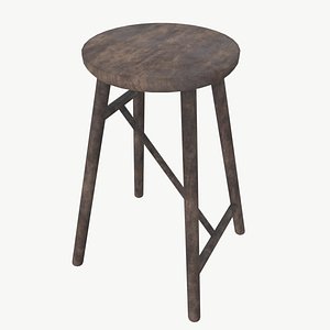old wooden stool