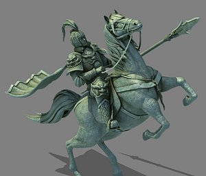 3d statue generals riding commander model