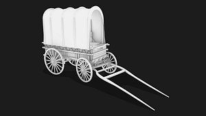 covered wagon- single horse drawn- multiple looks