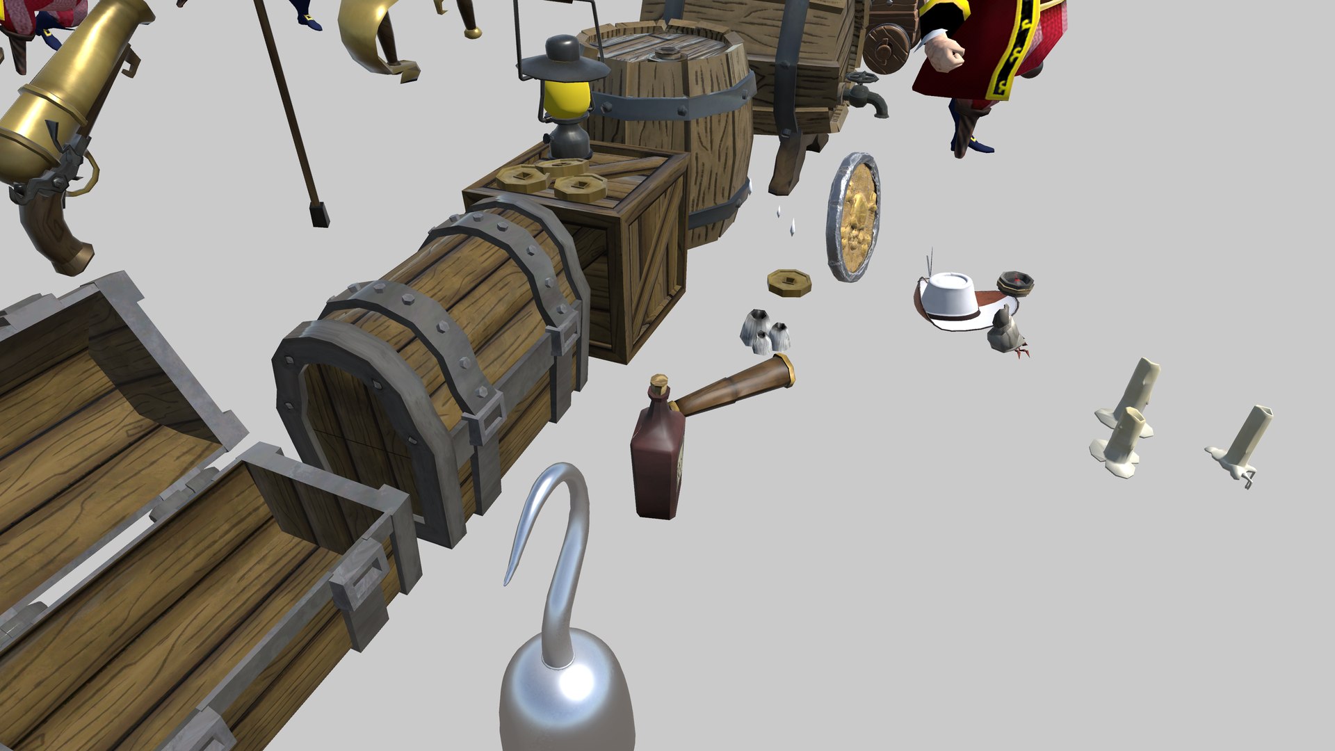 3D Model Animated Pirate Character With Props PBR Textures - TurboSquid ...