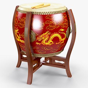 Traditional Chinese Dragon Water Drum 3D