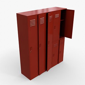 3D model PBR School Gym Locker 07 - Red