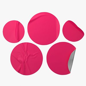 3D Round Sticker Mockup Set