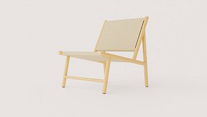 Light Wood Lounge Armchair with Woven Cord Seat model