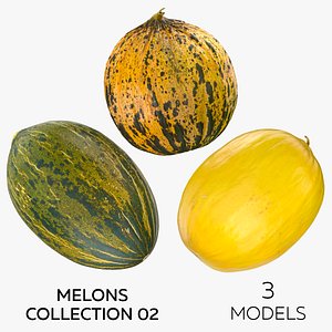 3D Melons Collection 02 - 3 models model