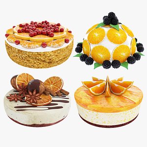 Orange cake collection 6 3D