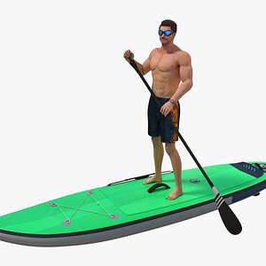 Male Paddleboarder Animated HQ Standard License