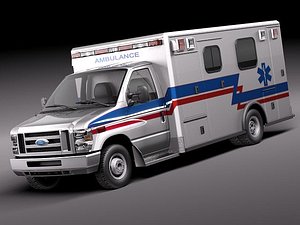 e-series e-450 ambulance vehicle 3d model