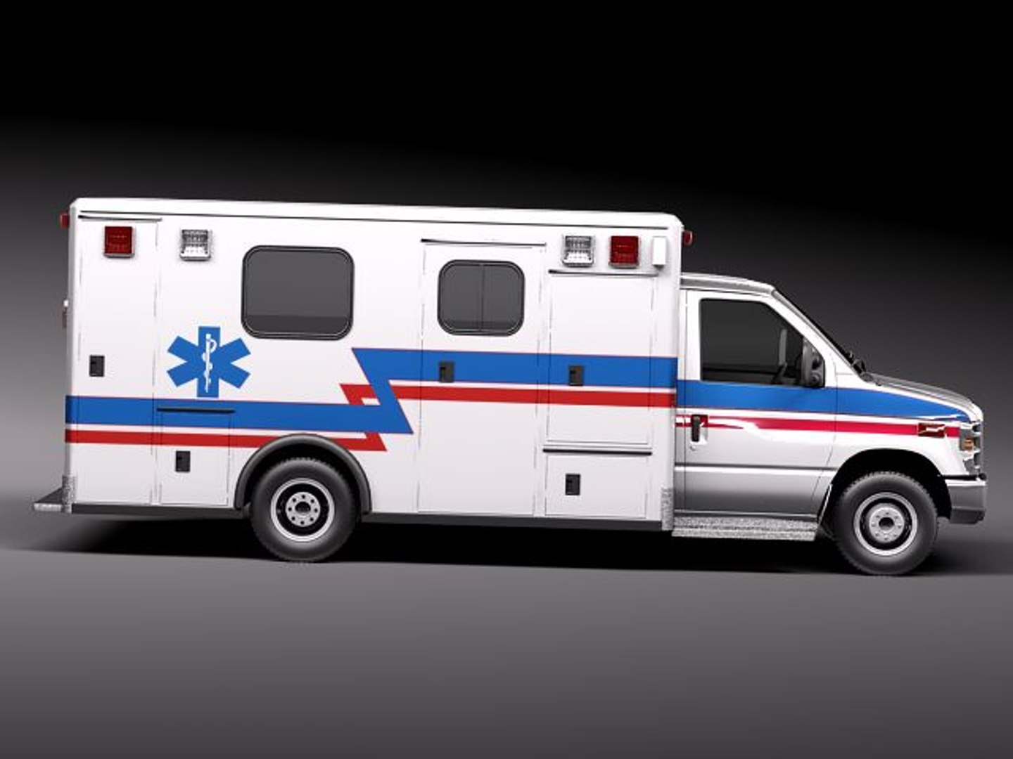 E-series E-450 Ambulance Vehicle 3d Model