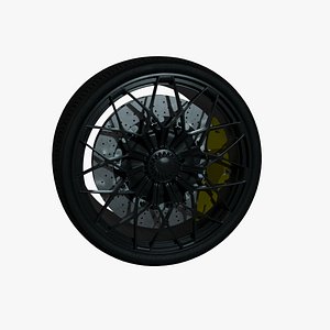 3D model Supercar track focused wheel-GAME-READY