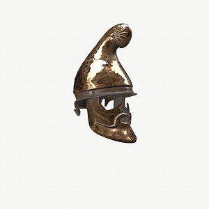 3D Ancient Helmet Phrygyan 3D Model Game Ready PBR Low Poly model