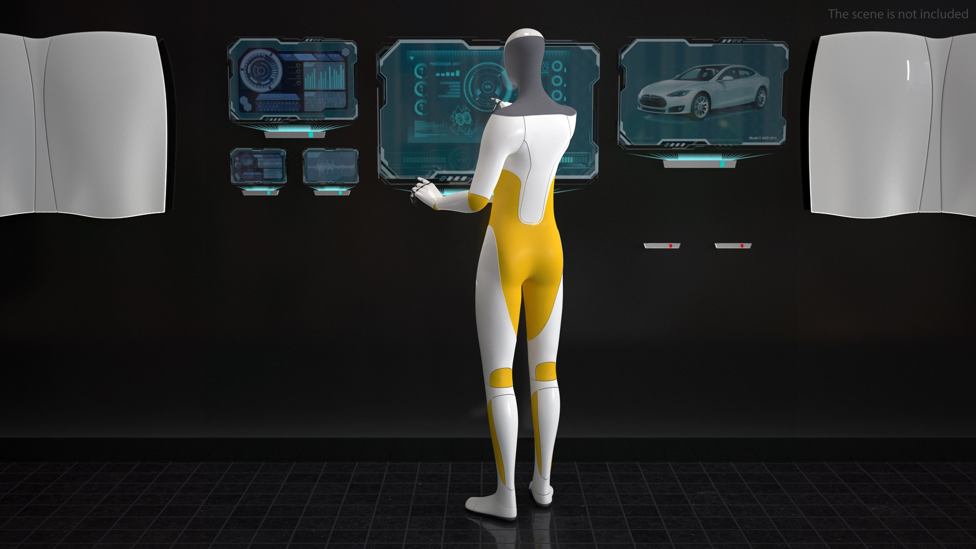 Robotic Humanoid Pointing Pose 3D model preview